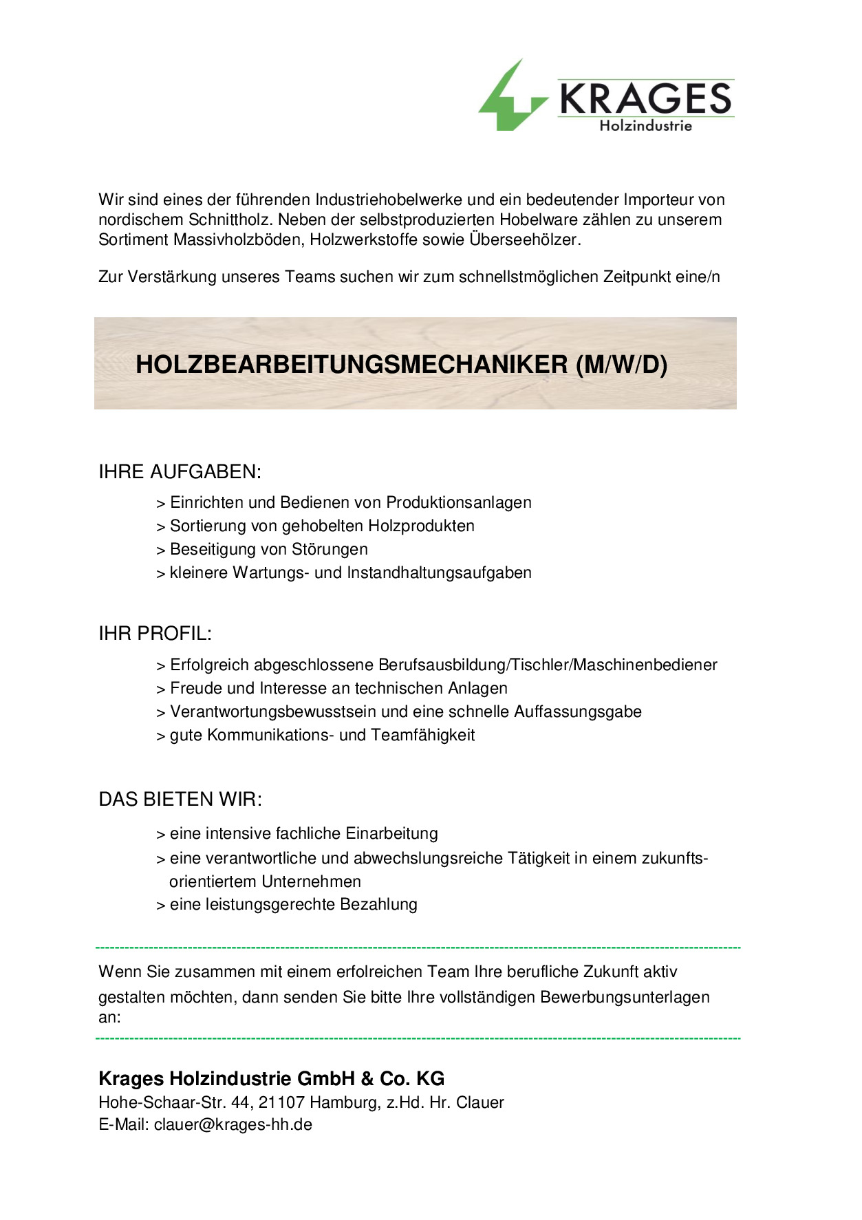 Holzbearbeitungsmechaniker