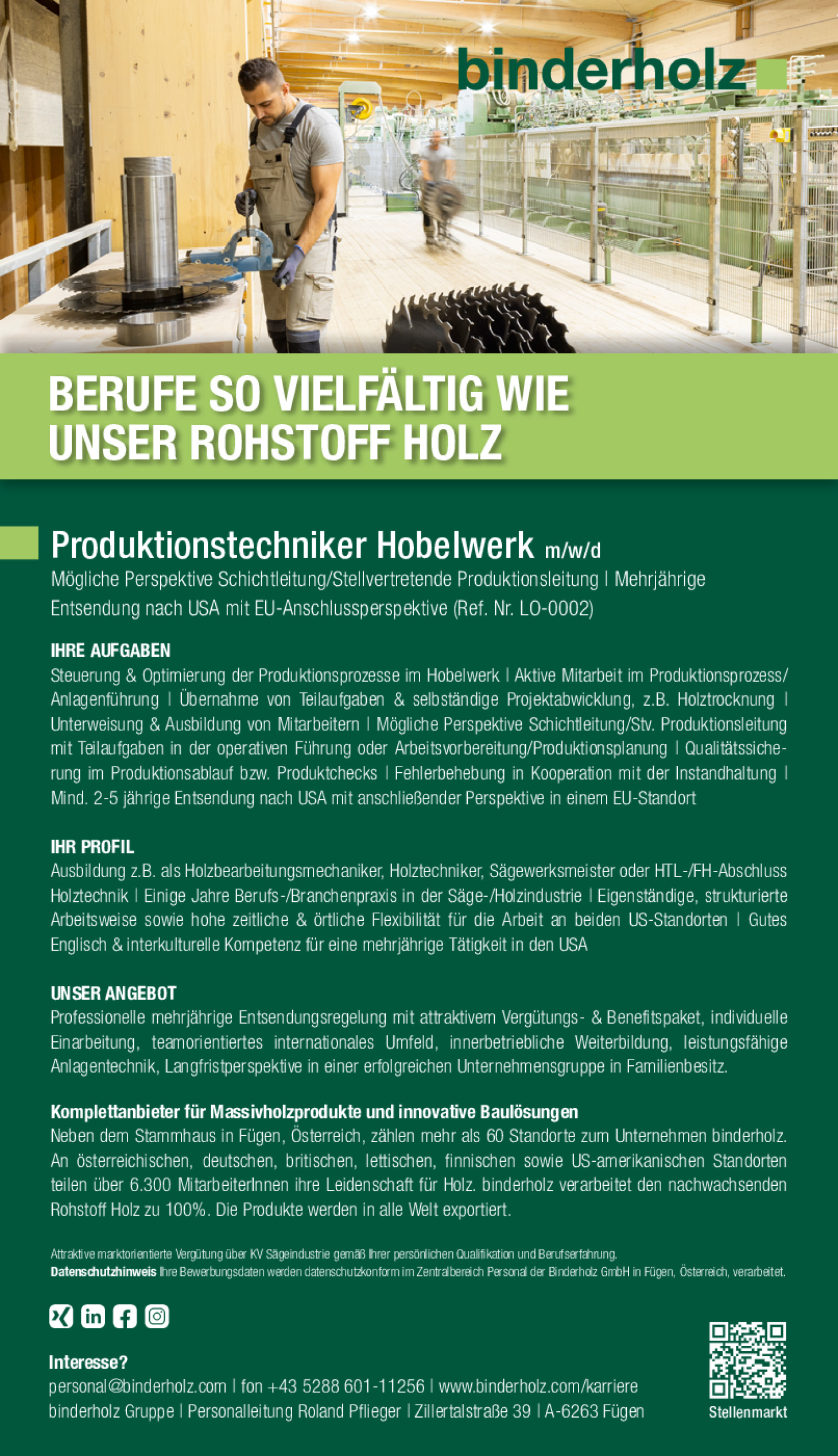 Produktionstechniker Hobelwerk m/w/d