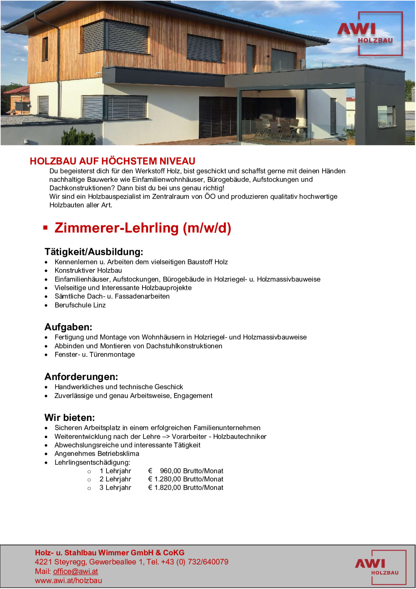 Zimmerer-Lehrling m/w/d