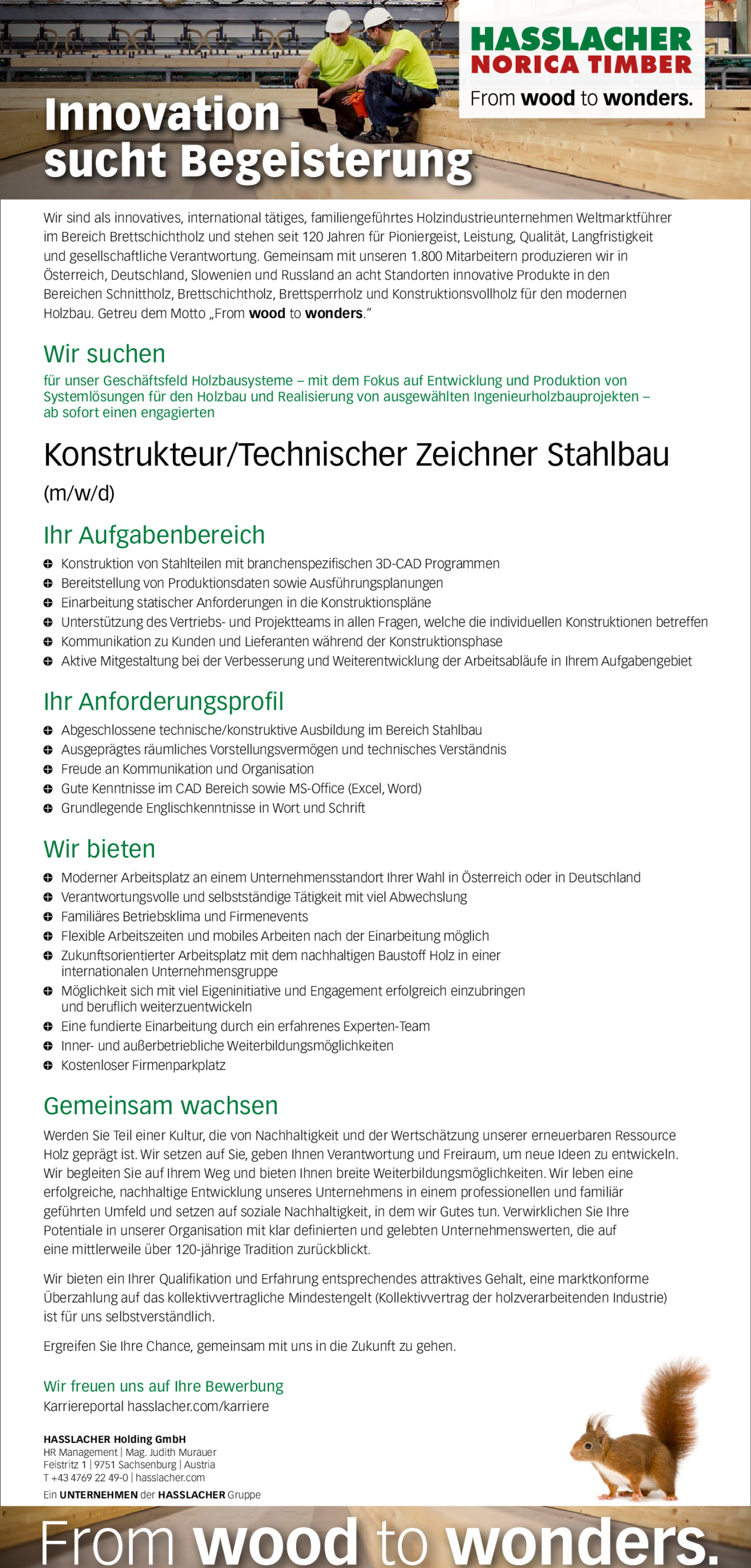 Konstrukteur / Technischer Zeichner Stahlbau (m/w/d)