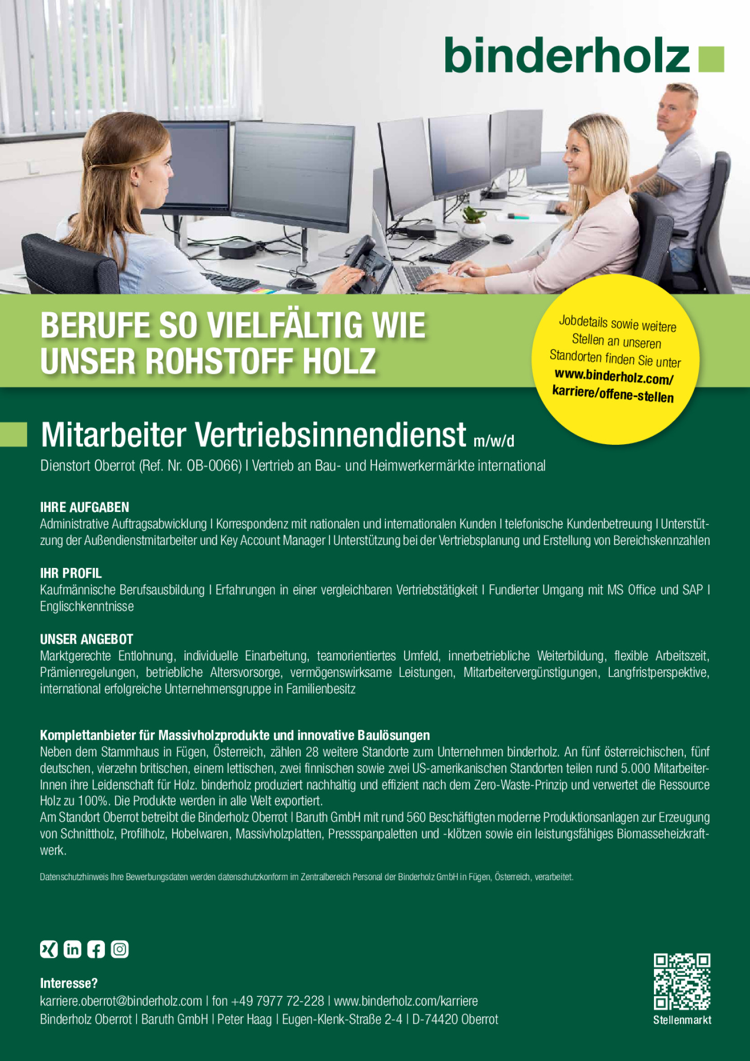 Mitarbeiter Vertriebsinnendienst (m/w/d)