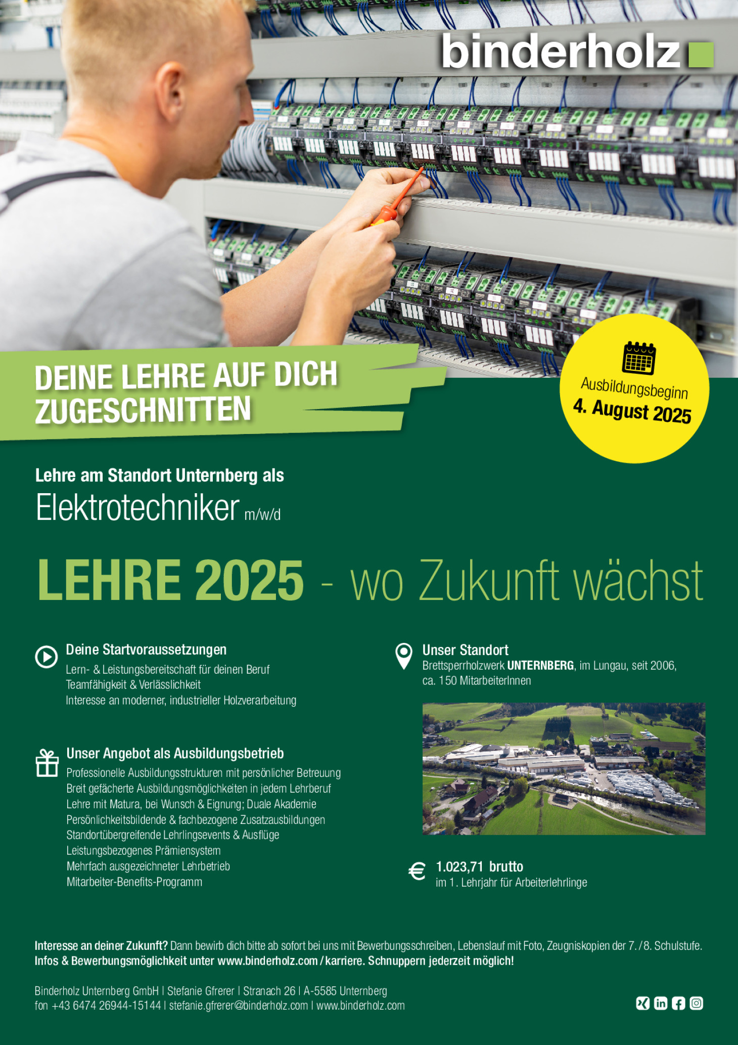 Lehrling Elektrotechnik m/w/d (Unternberg)