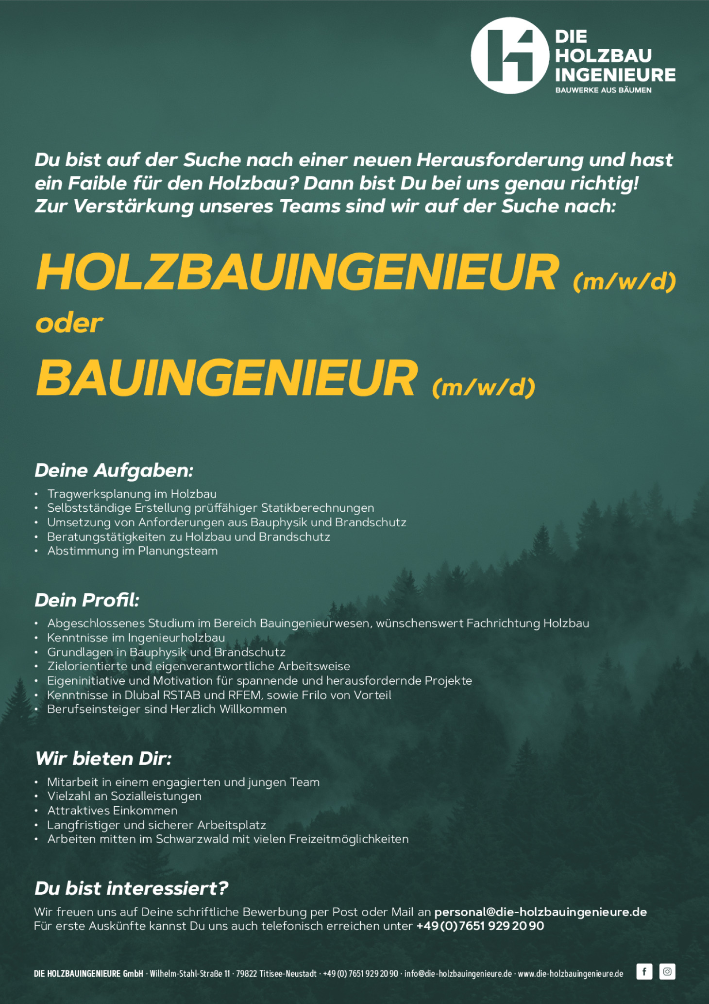 Holzbauingenieur (m/w/d) / Bauingenieur (m/w/d)