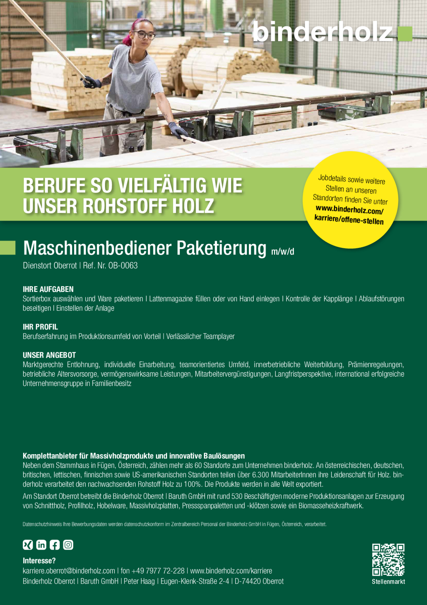 Maschinenbediener Paketierung (m/w/d)