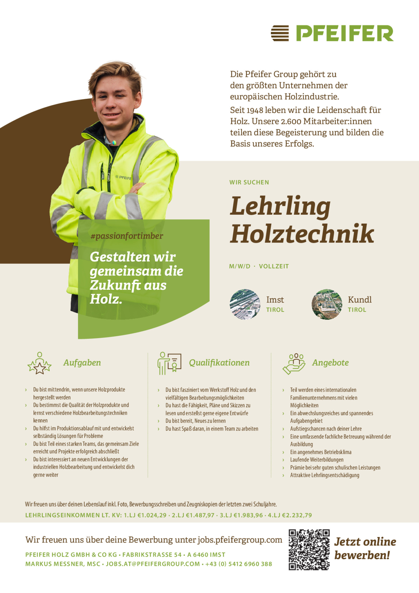 Lehrling für Holztechnik (m/w/d)