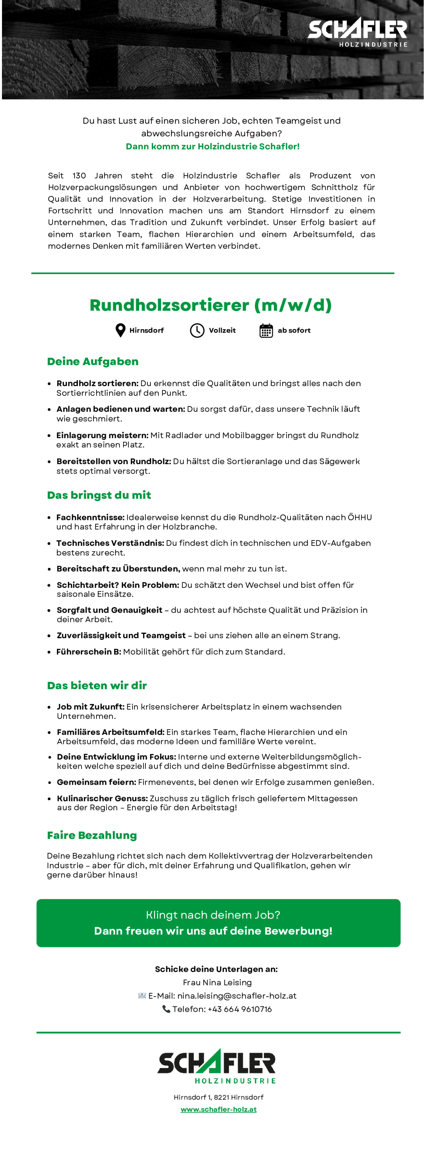 Rundholzsortierer (m/w/d) - Holzjob.eu - Jobs Für Holzfachleute ...