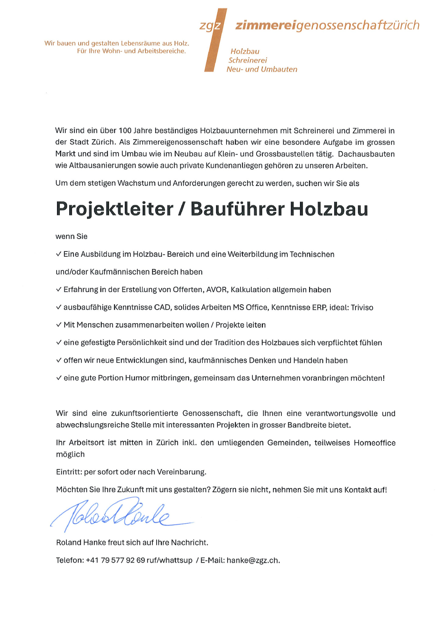 Projektleiter / Bauführer Holzbau (m/w)