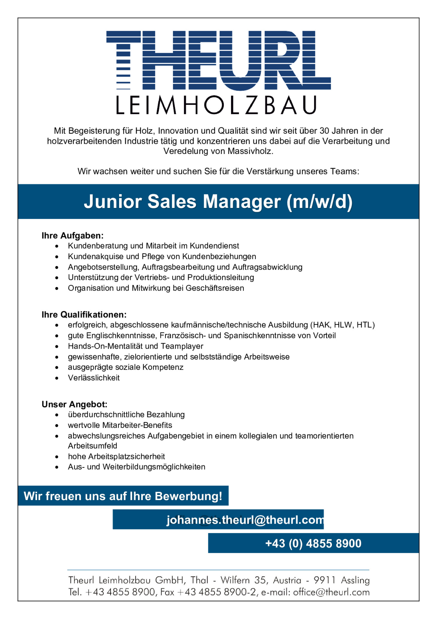 Junior Sales Manager