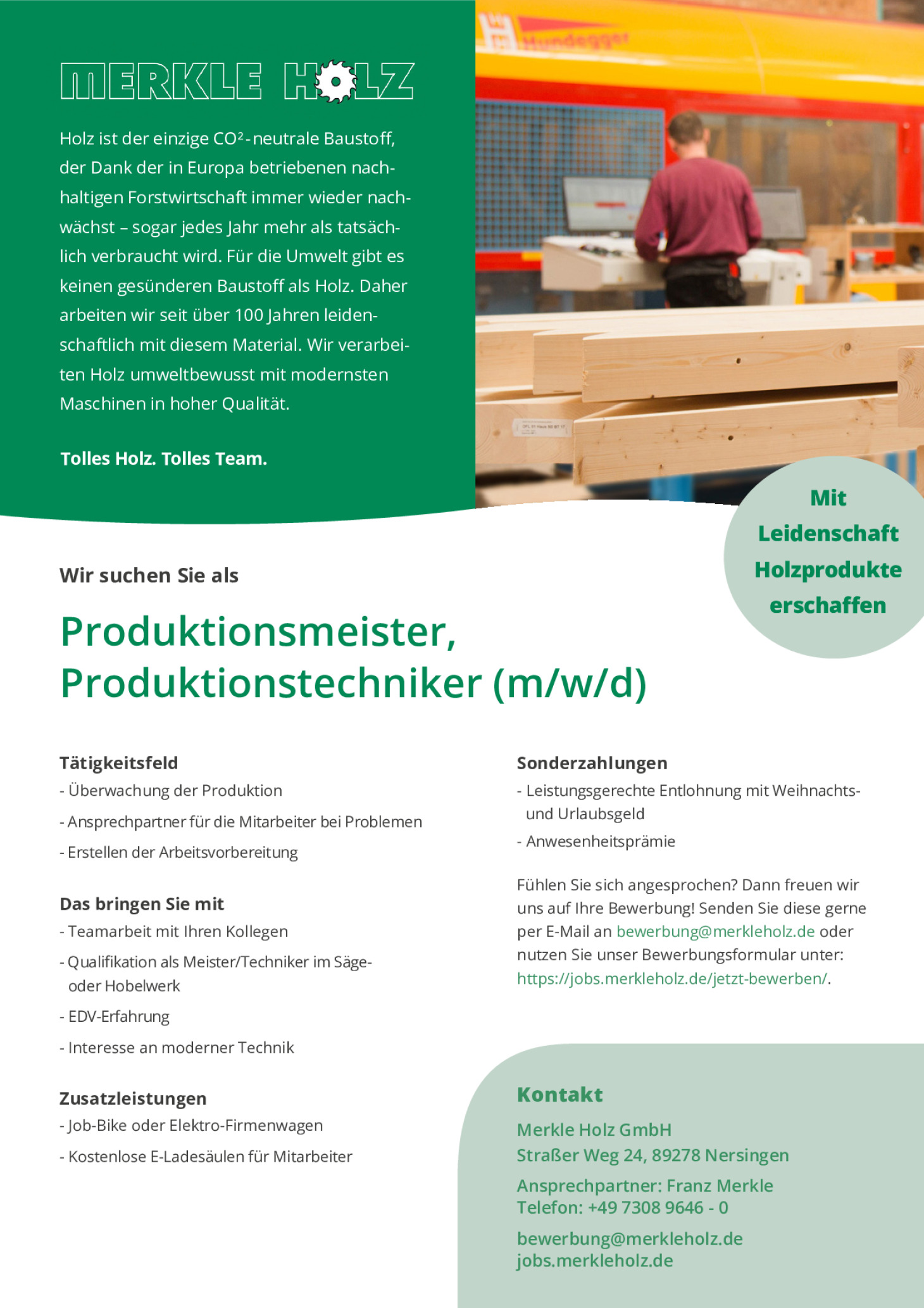 Produktionsmeister / Produktionstechniker (m/w/d)