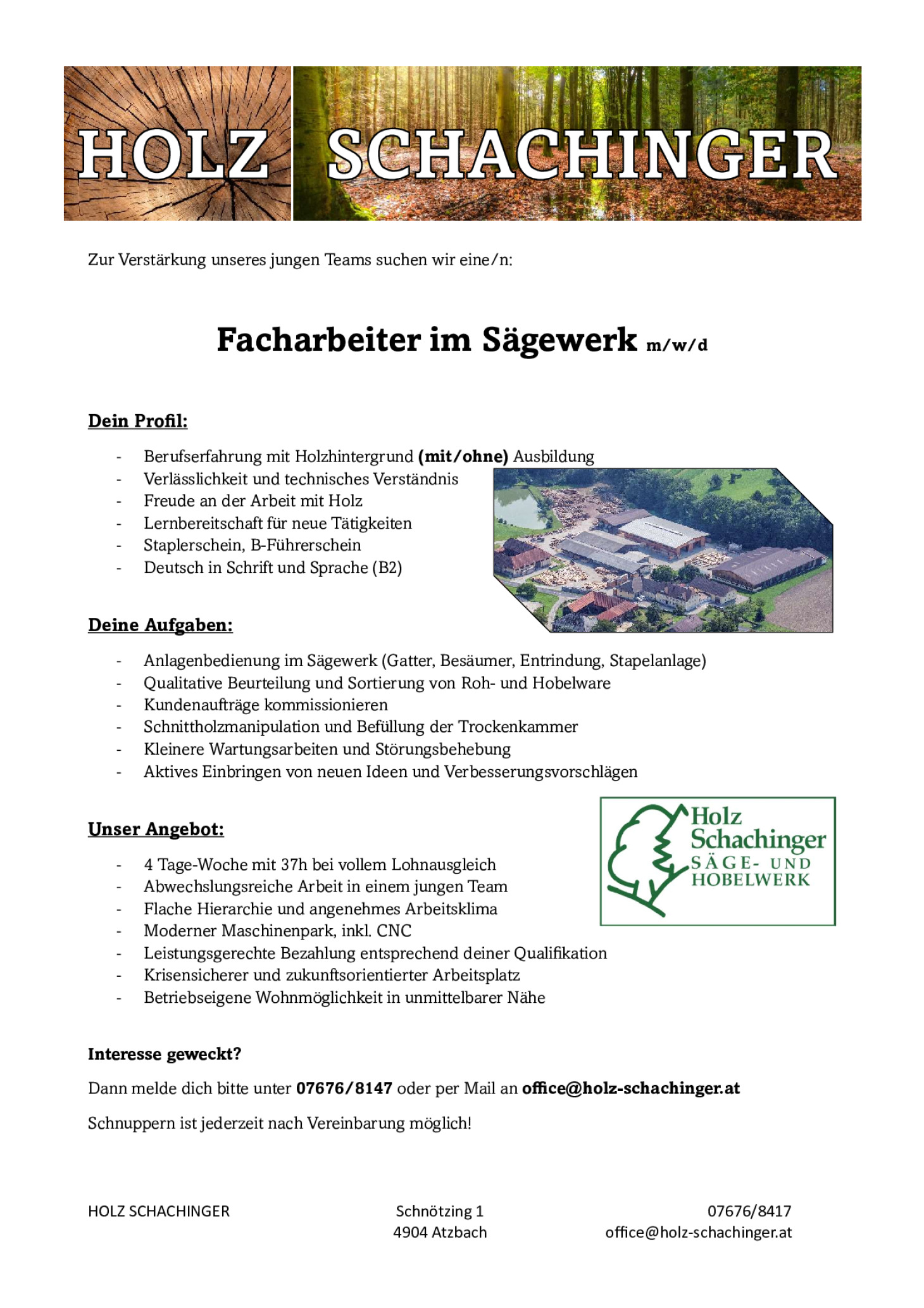 Facharbeiter Sägewerk