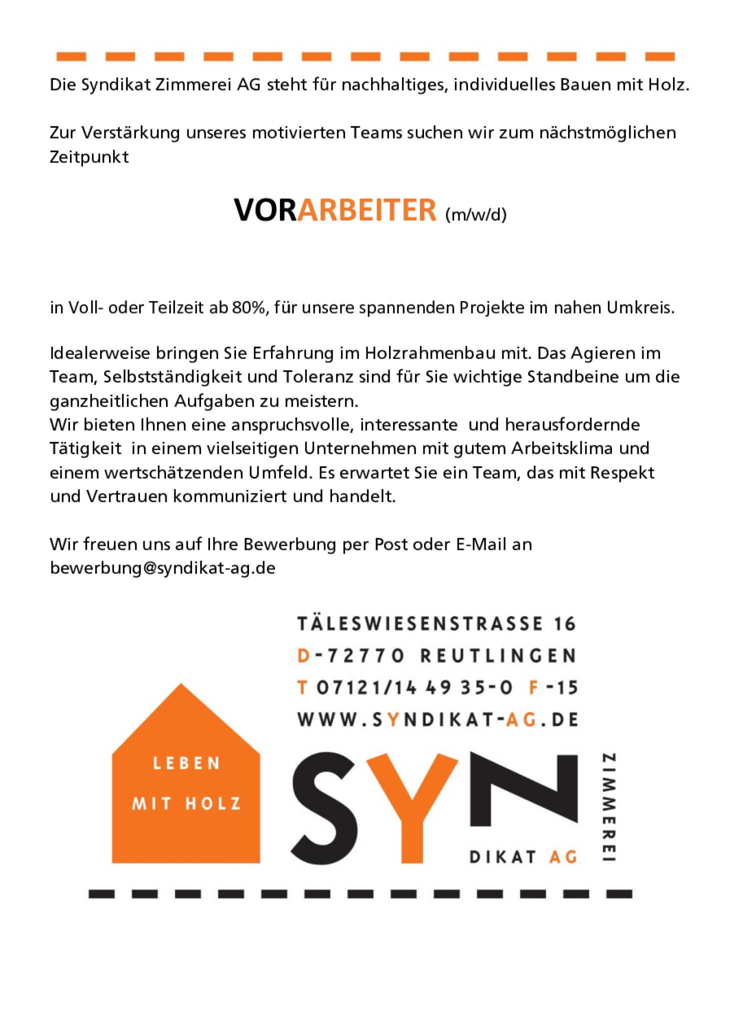 Vorarbeiter (m/w/d)