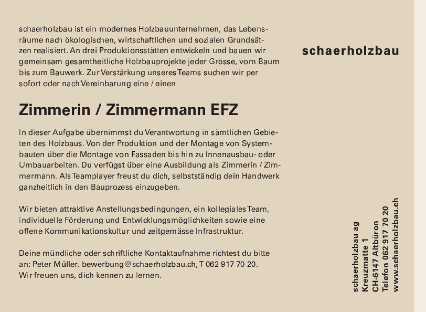 Zimmerin / Zimmermann EFZ 100%