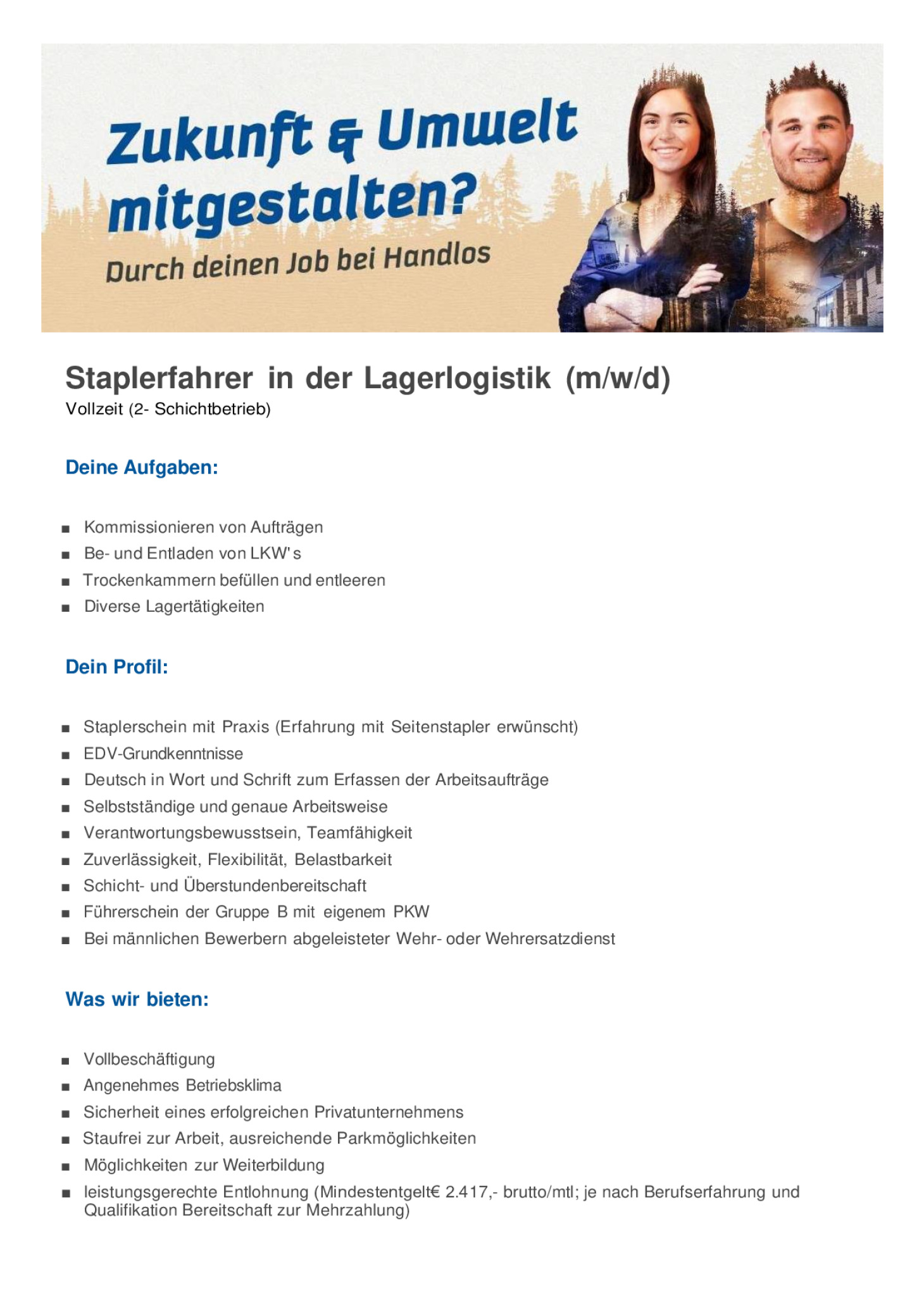 Staplerfahrer (m/w/d)