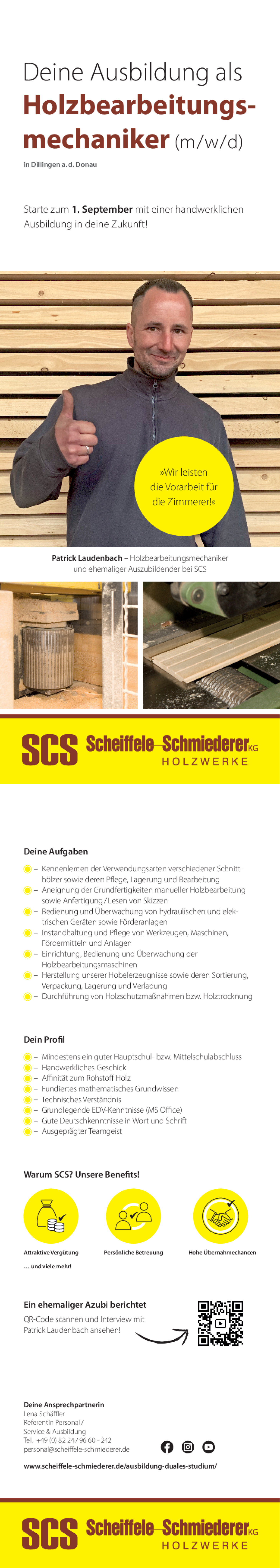 Ausbildung als Holzbearbeitungsmechaniker (m/w/d) - Start: 01.09.2025