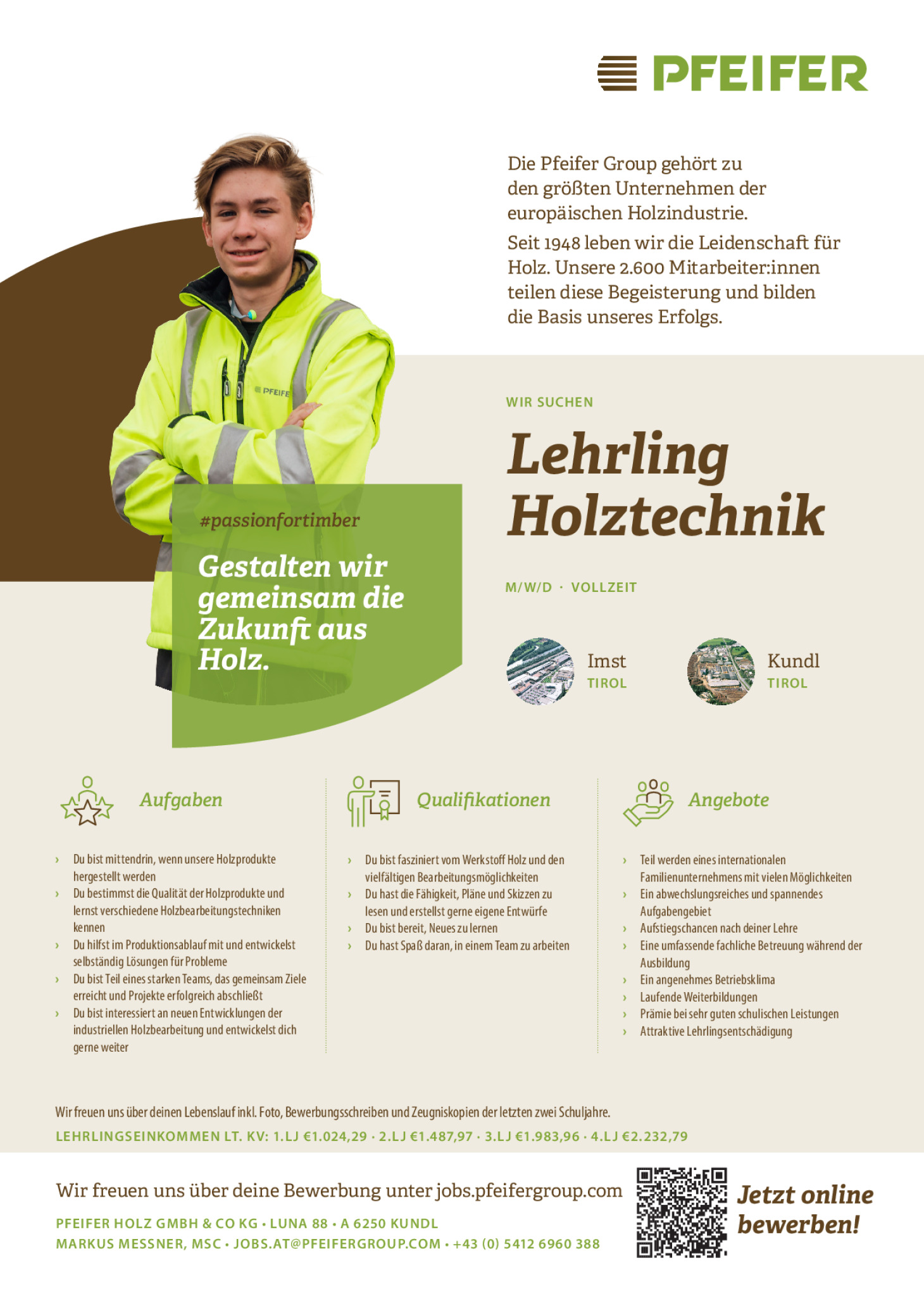 Lehrling für Holztechnik (m/w/d)