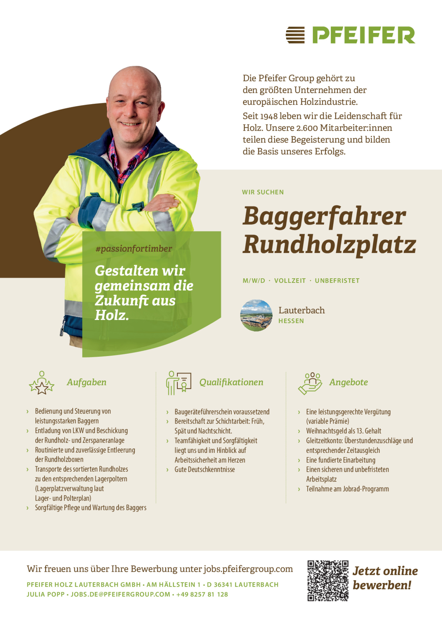 Baggerfahrer Rundholzplatz (m/w/d) unbefristet