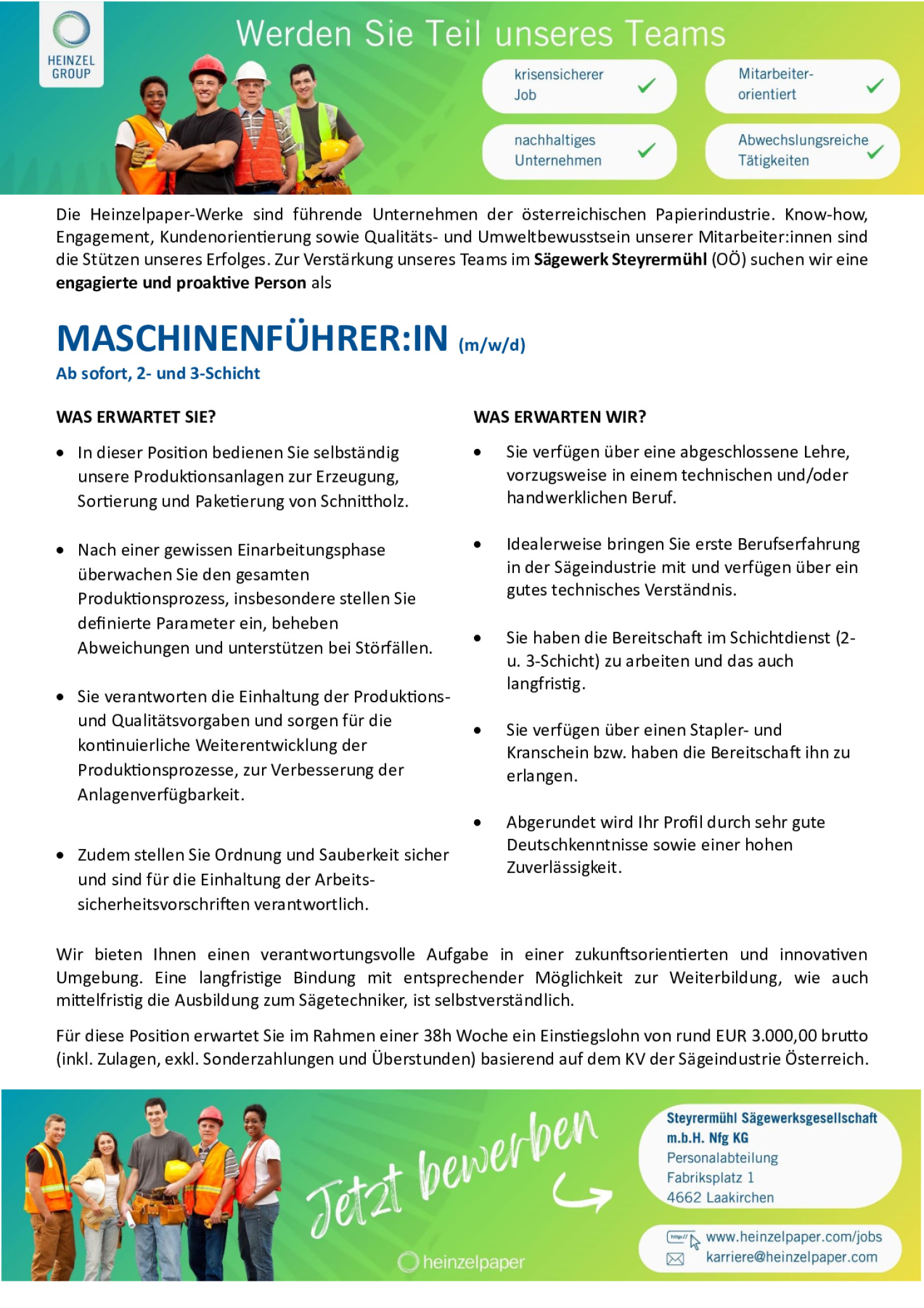 Maschinenführer:in (m/w/d)