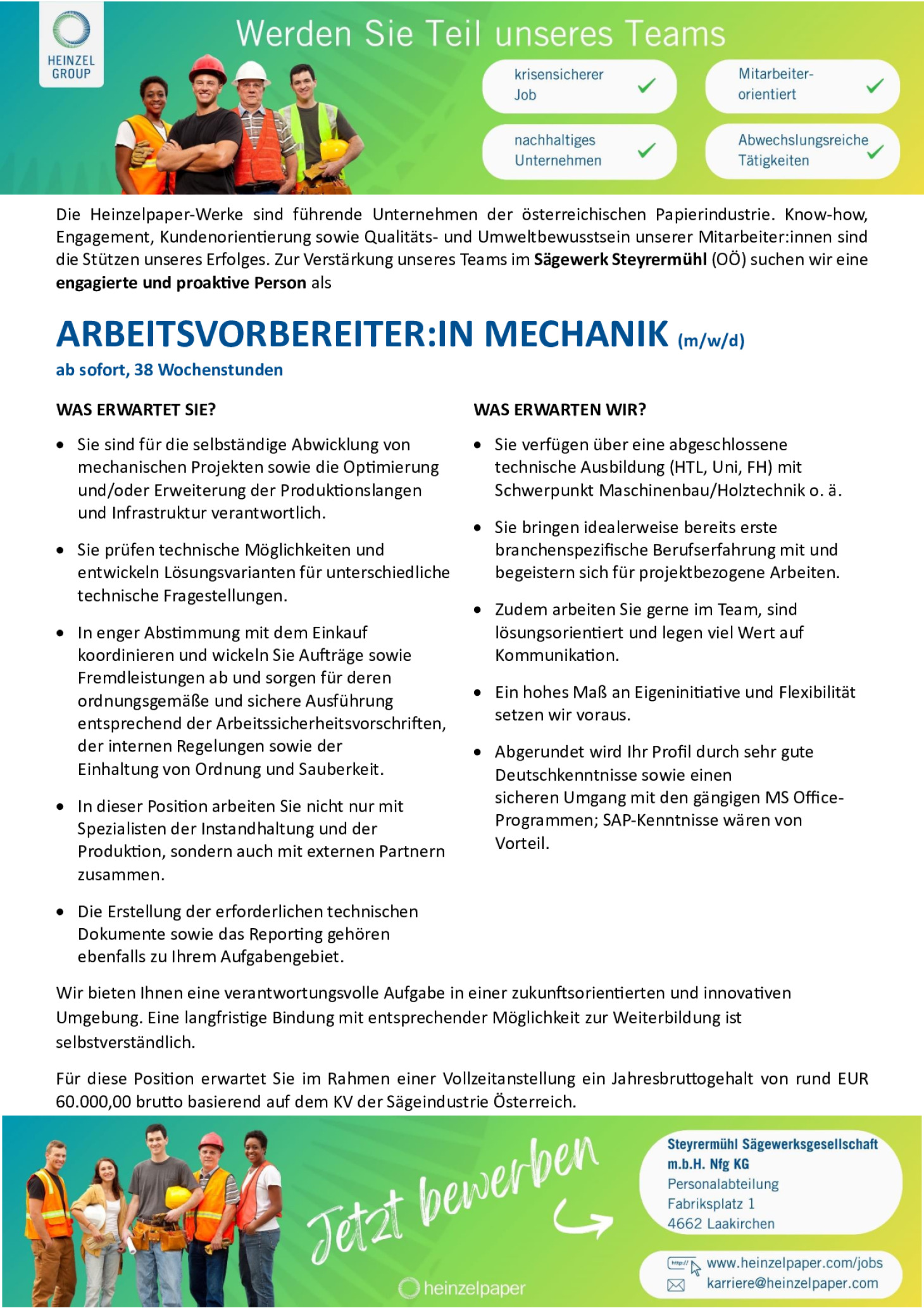 Arbeitsvorbereiter:in Mechanik (m/w/d)