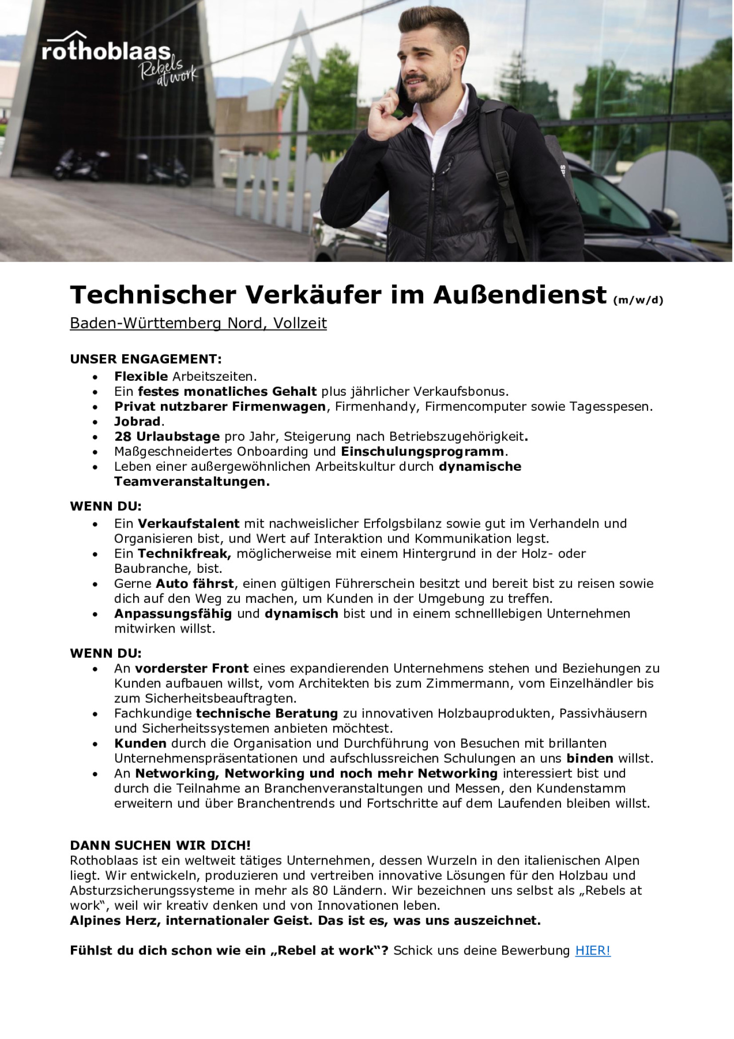 Technischer Verkäufer im Außendienst (m/w/d) - Baden-Württemberg Nord