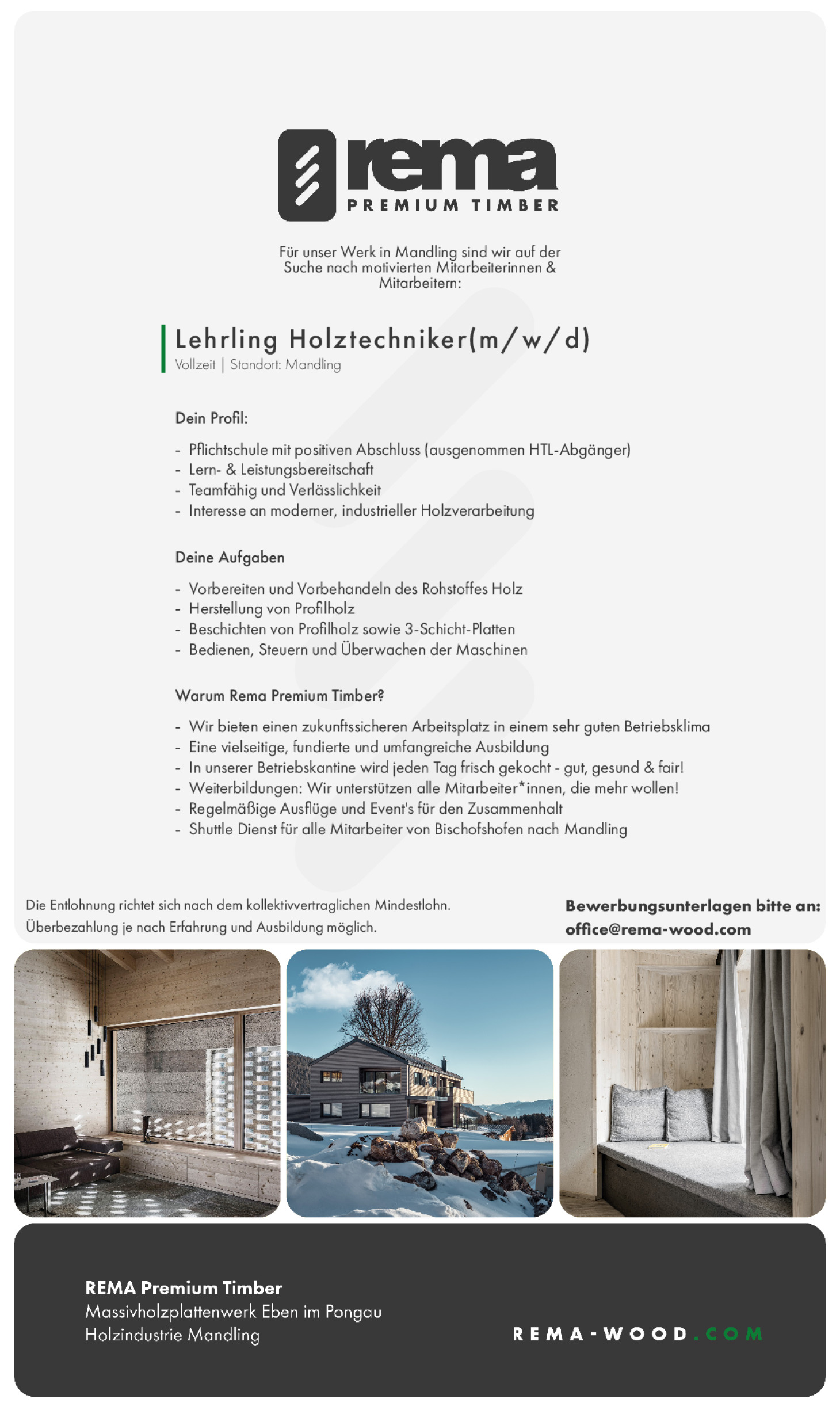 Lehrling Holztechniker (m/w/d)