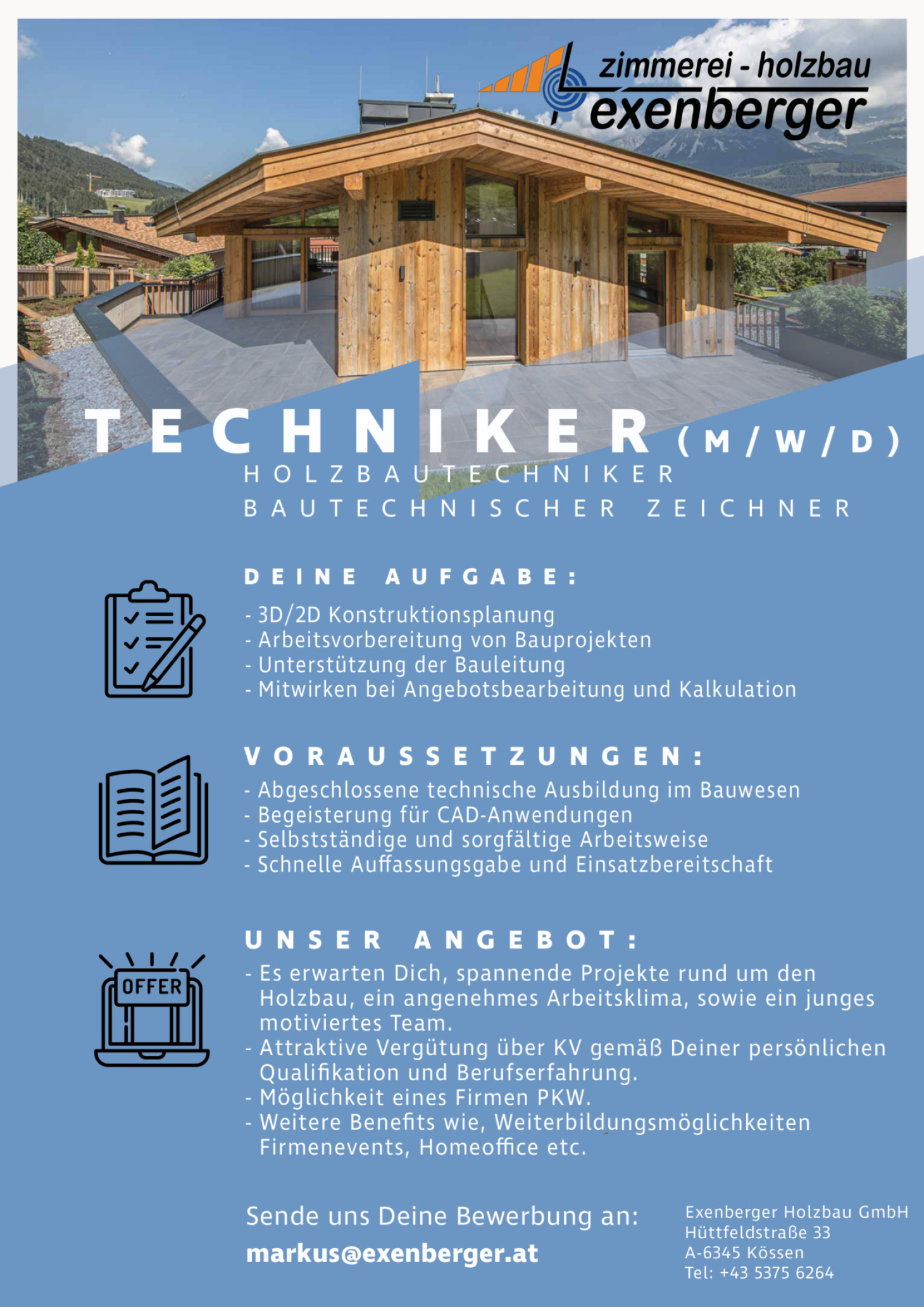 Techniker (m/w/d) - Holzbautechniker / Bautechnischer Zeichner