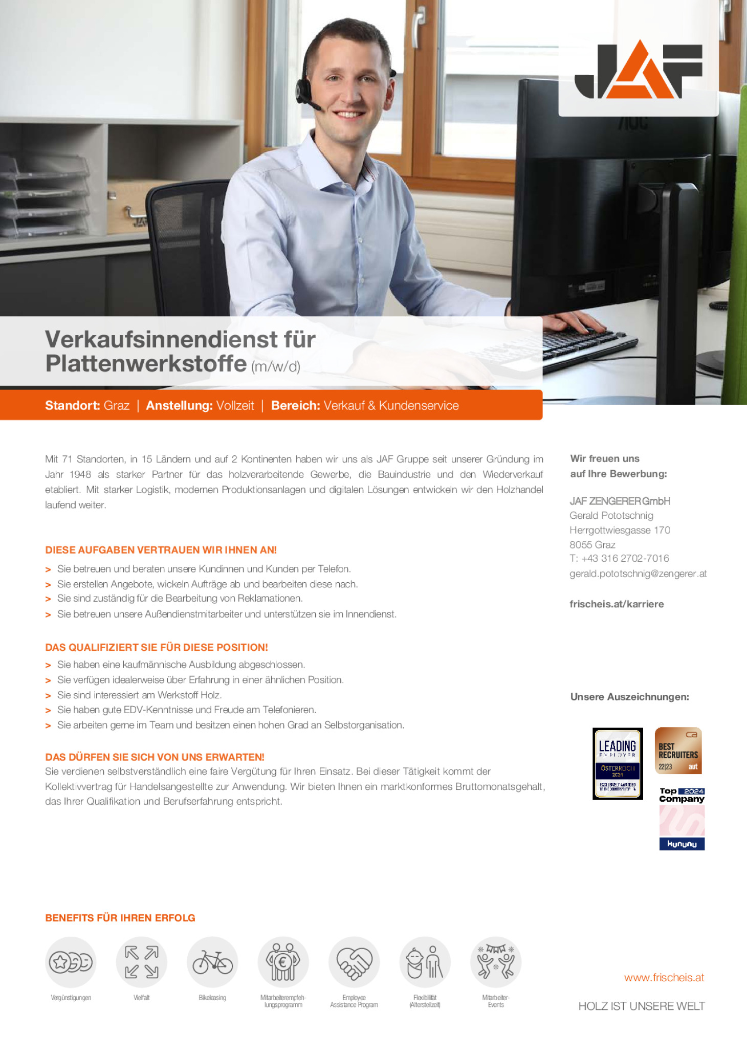 Verkaufsinnendienst Plattenwerkstoffe (m/w/d)