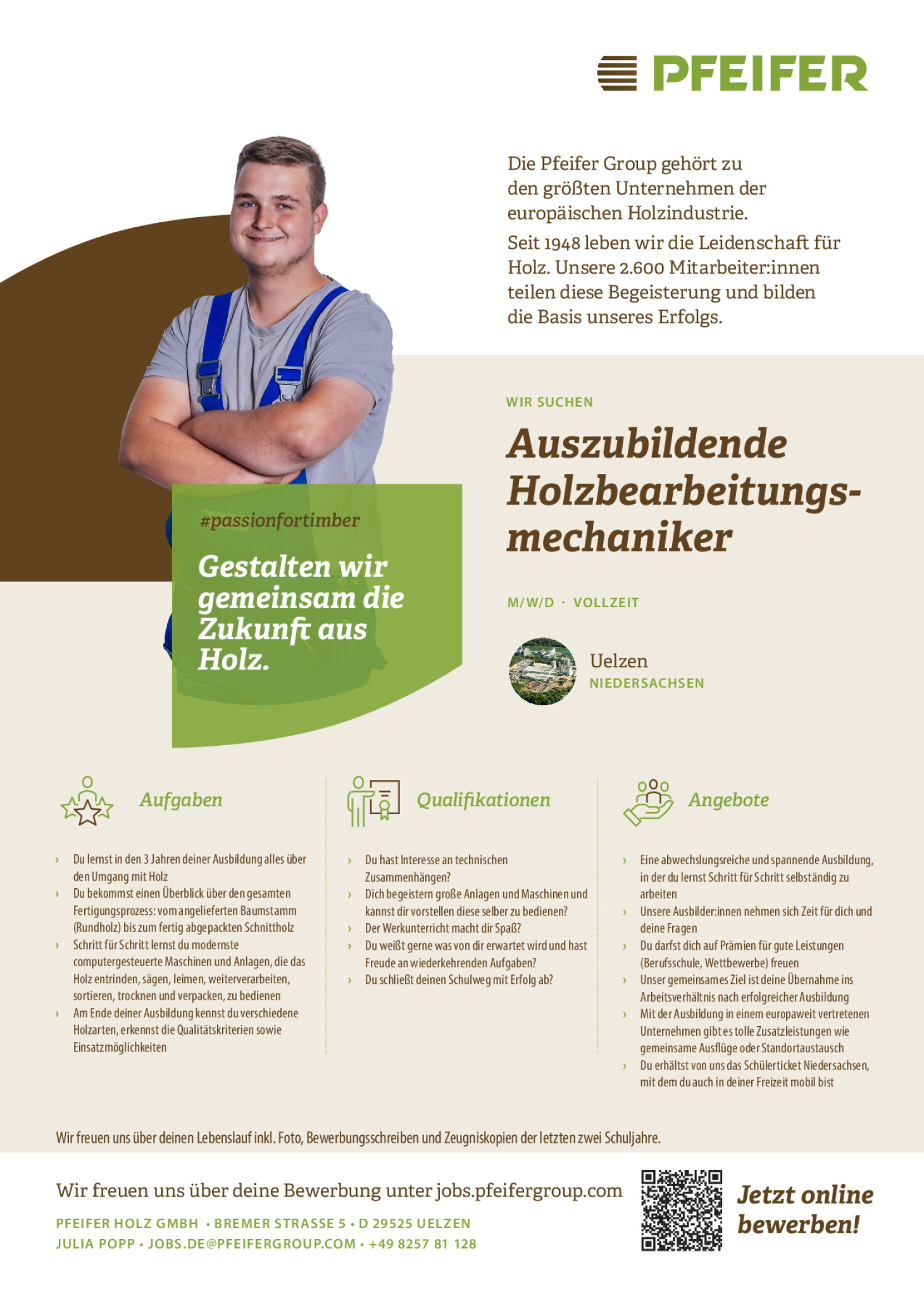 Ausbildung Holzbearbeitungsmechaniker 2025 (m/w/d)