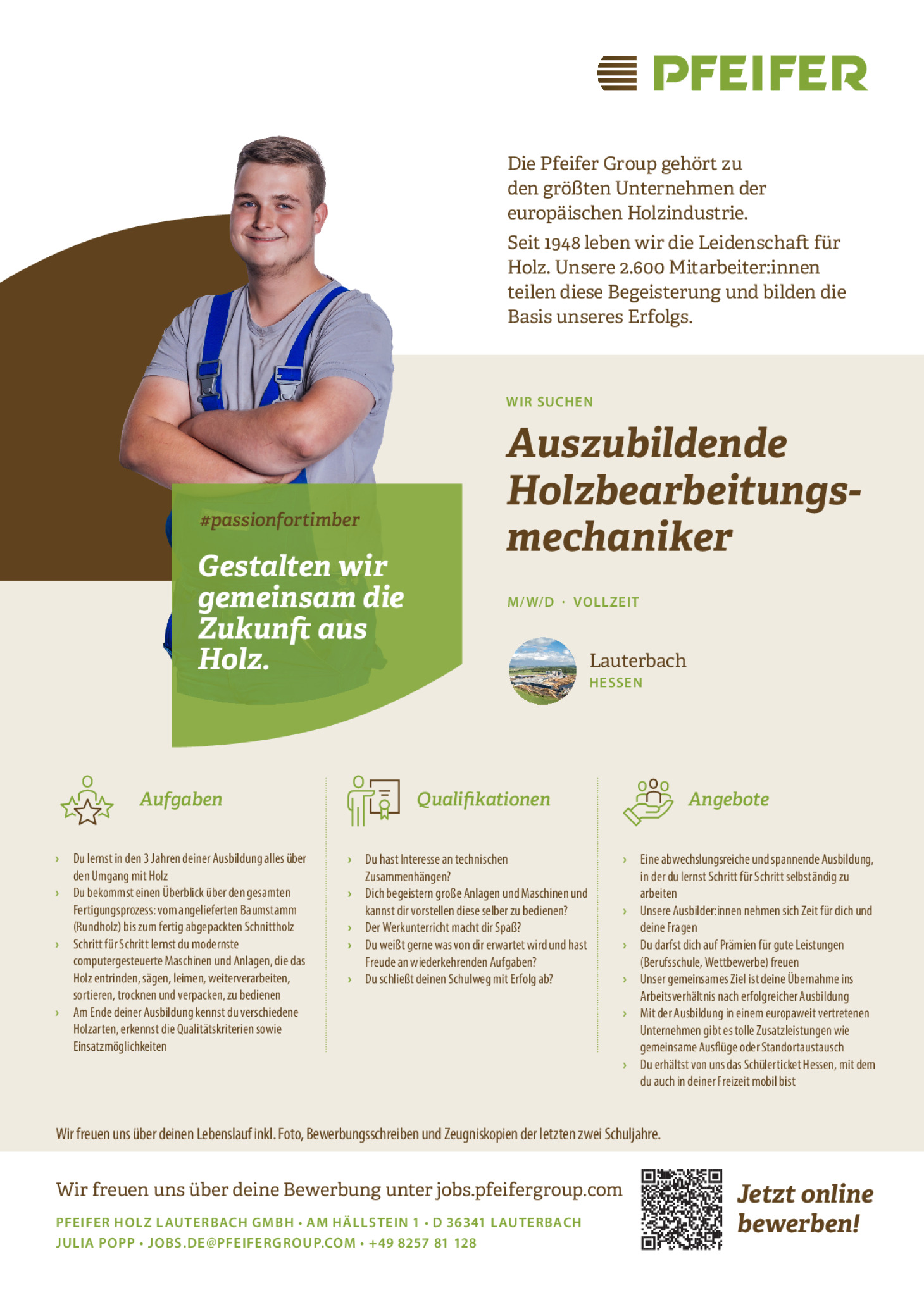 Ausbildung Holzbearbeitungsmechaniker 2025 (m/w/d)