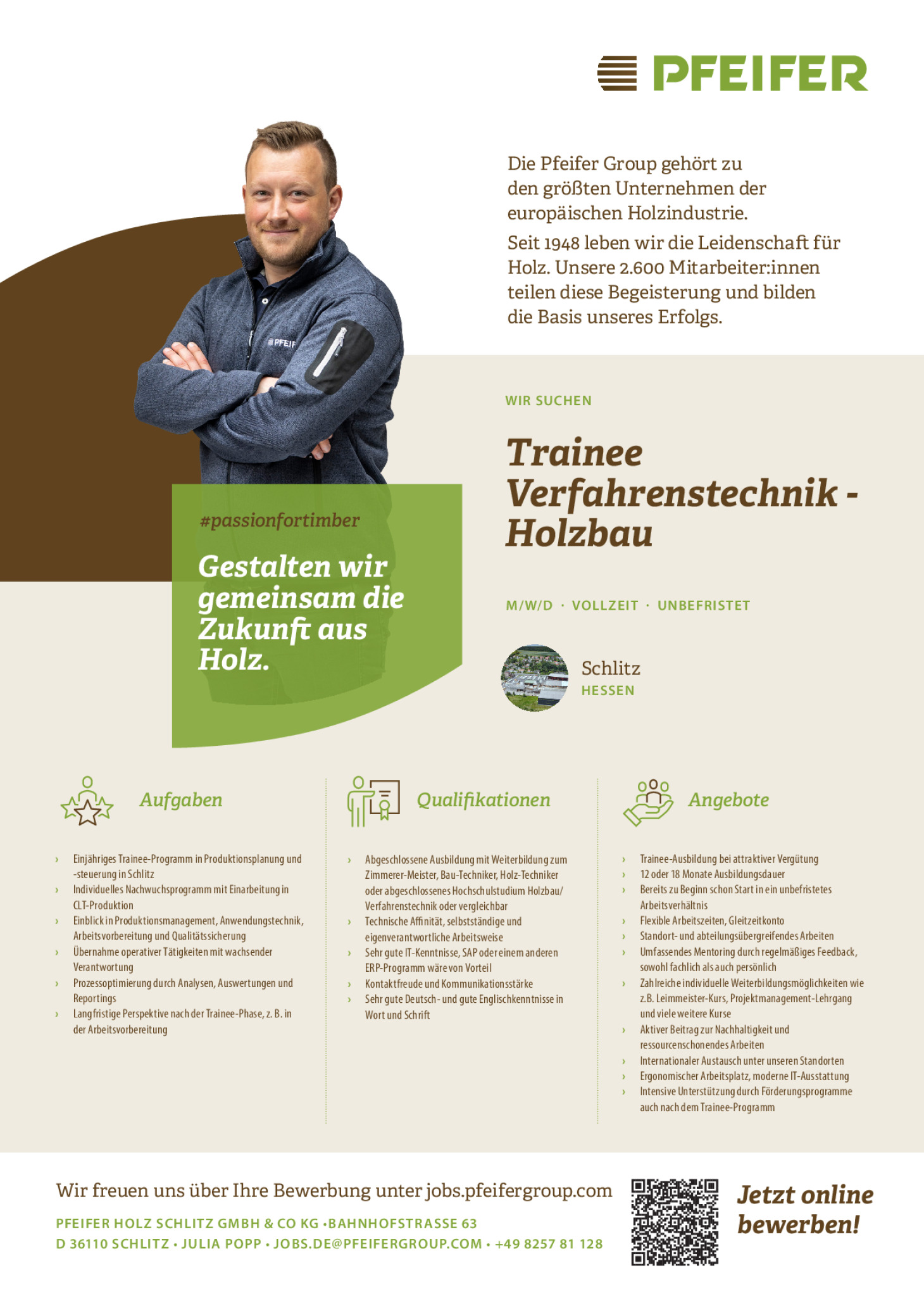 Trainee Verfahrenstechnik / Holzbau (m/w/d) unbefristet