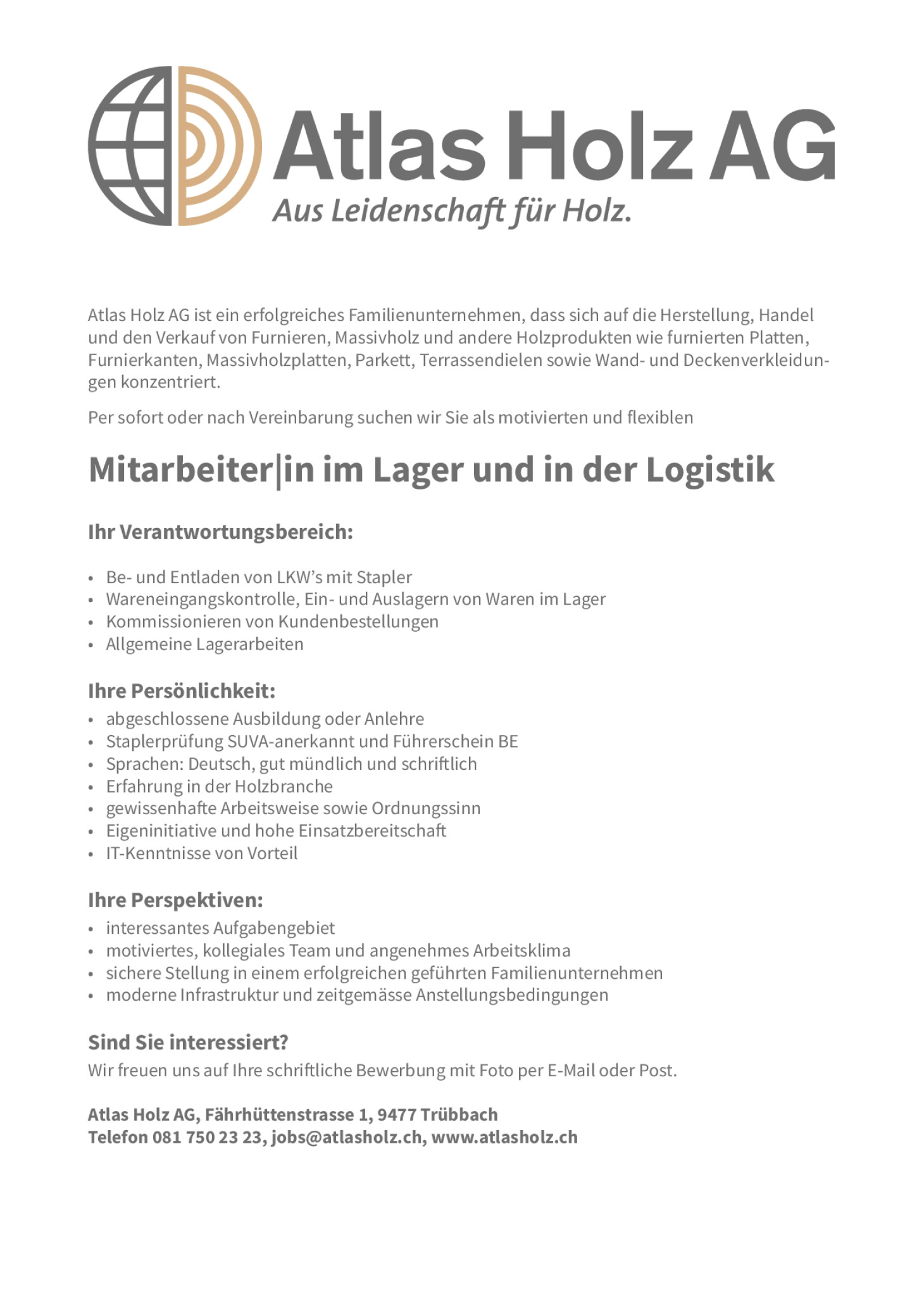 Mitarbeiter|in im Lager und in der Logistik