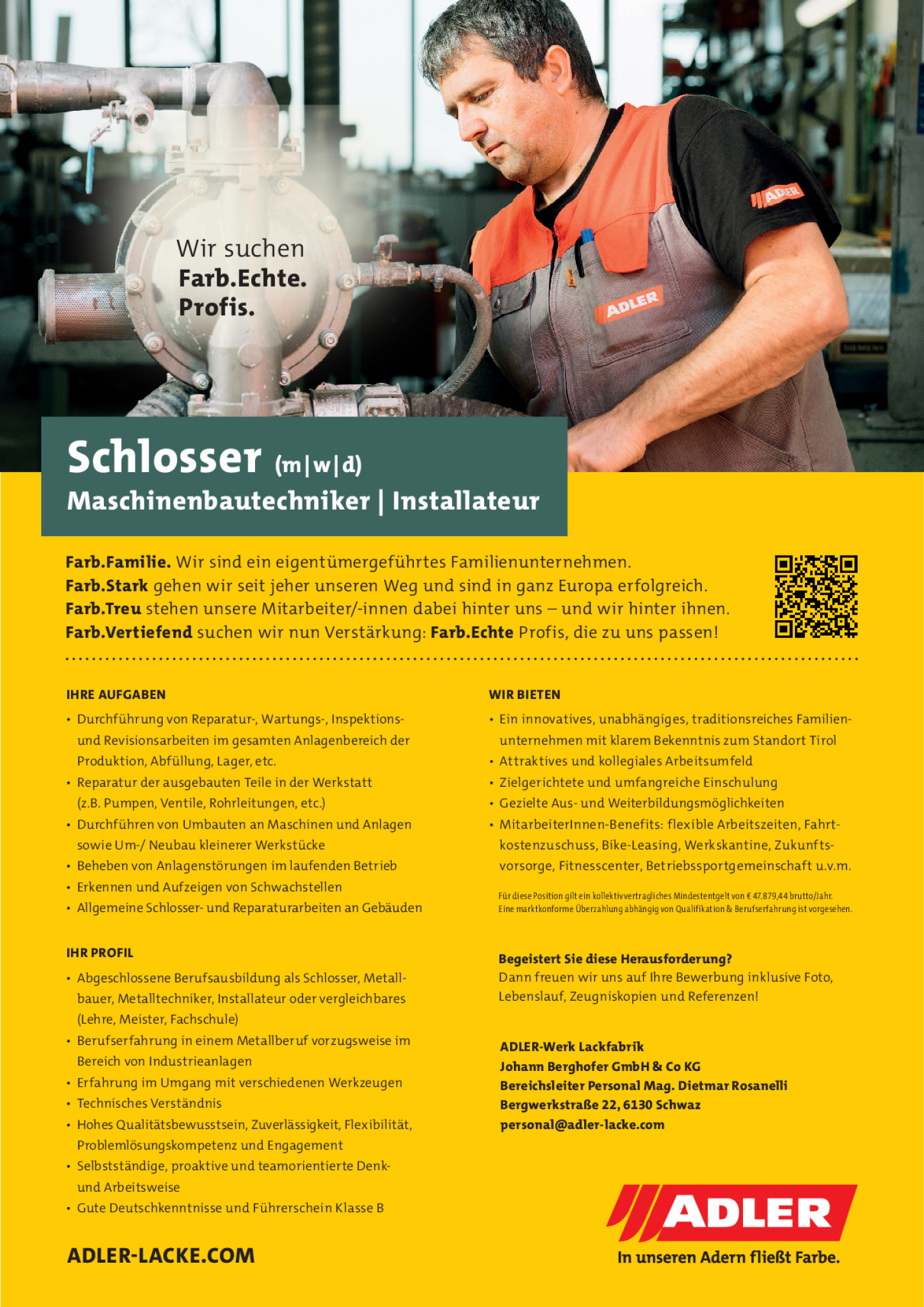 Schlosser (m/w/d) - Maschinenbautechniker / Installateur