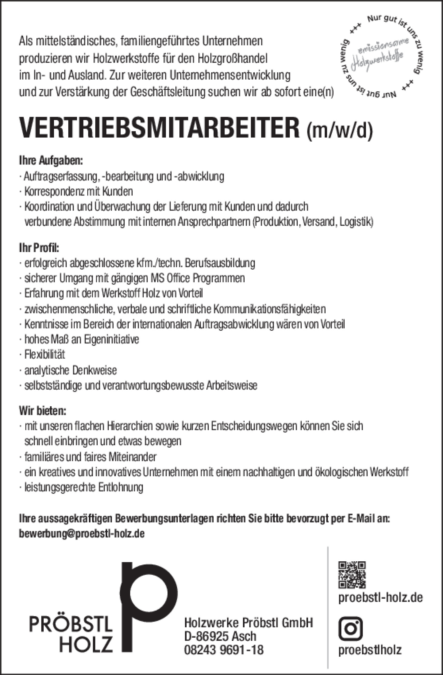 Vertriebsmitarbeiter (m/w/d)